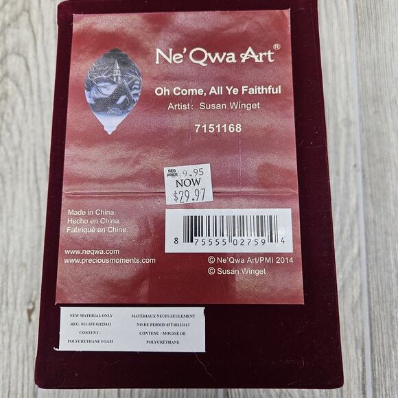 Ne’Qwa Art Oh Come All Ye Faithful Ornament by Susan Winget COA‎ & Box 7151168 - Picture 12 of 12